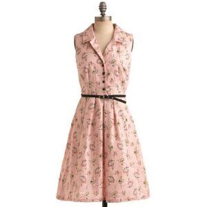 Great Condition Modcloth Leaps and Bounds Ballerina Print Dress in Large